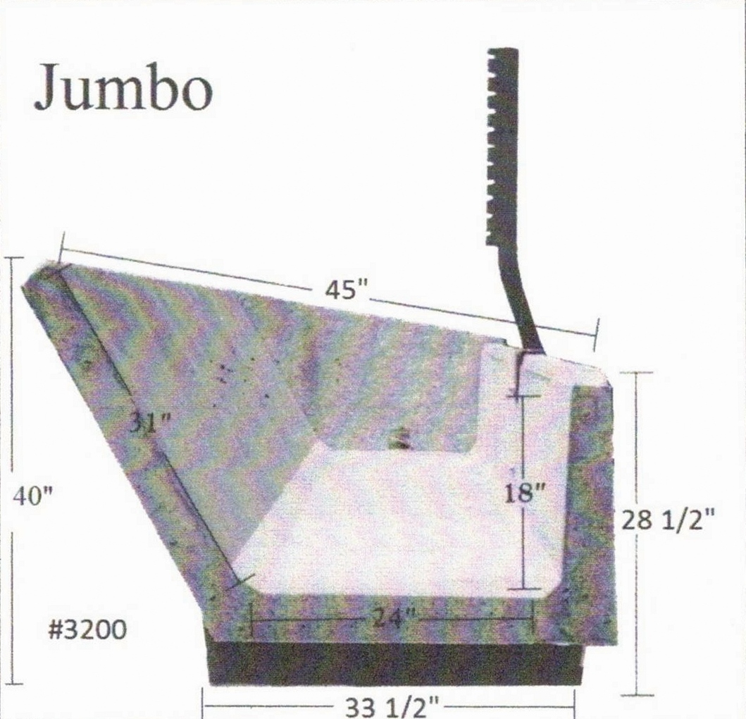 Jumbo feed bunk dimension diagram