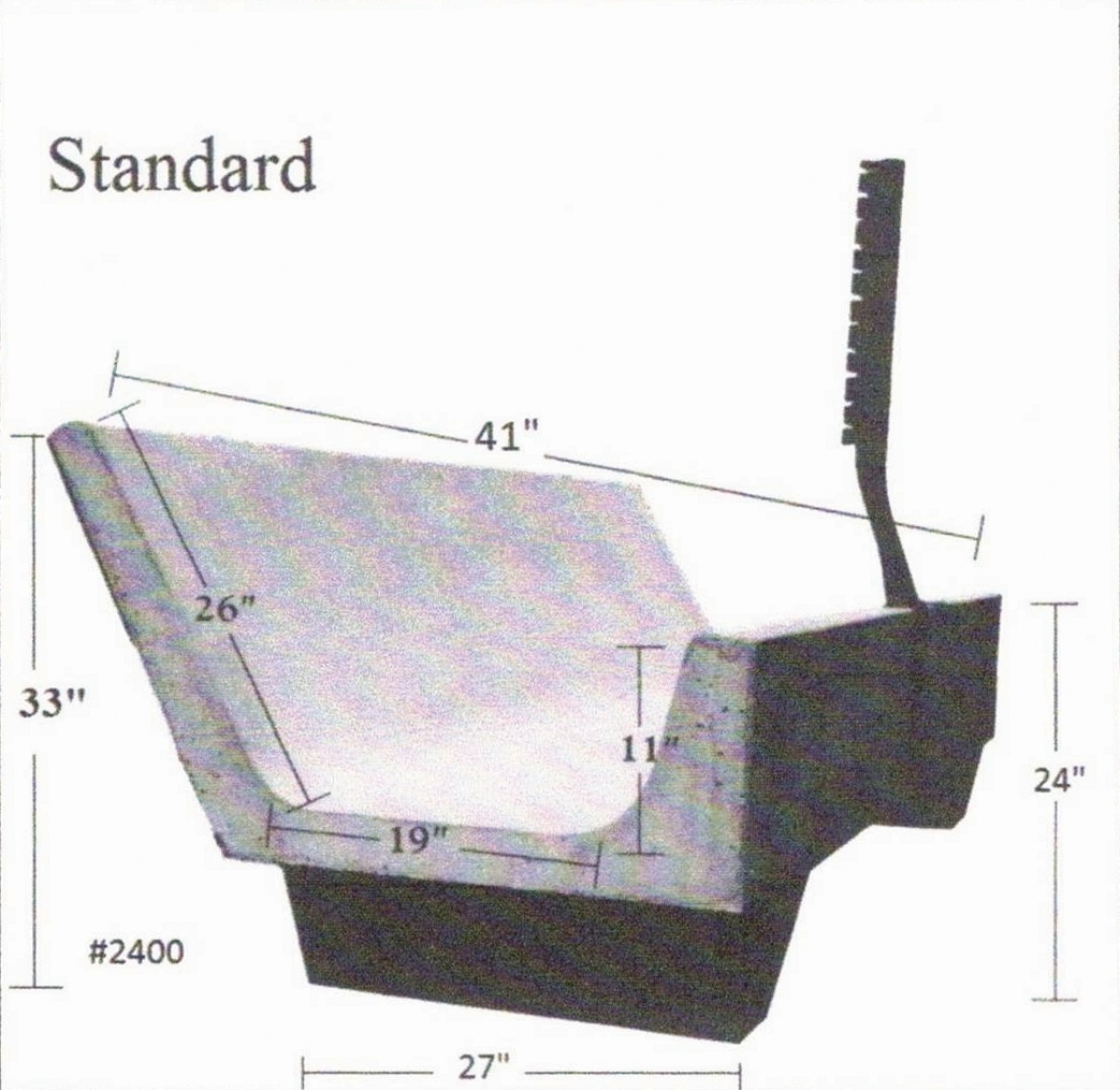 Standard feed bunk dimension diagram